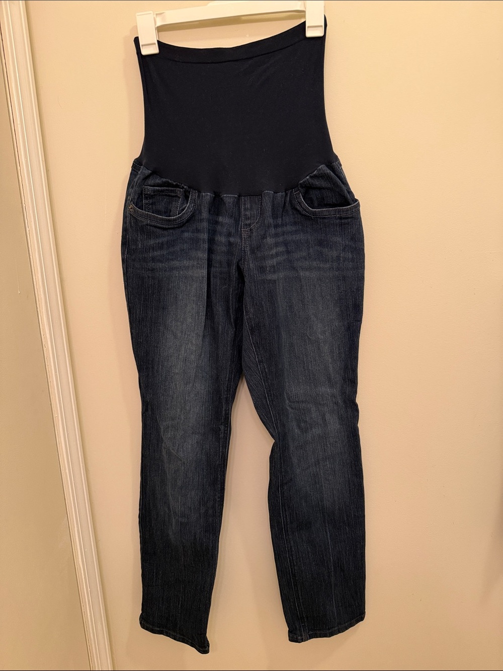 Maternity Overbump Dark Wash Jeans - Navy/Denim